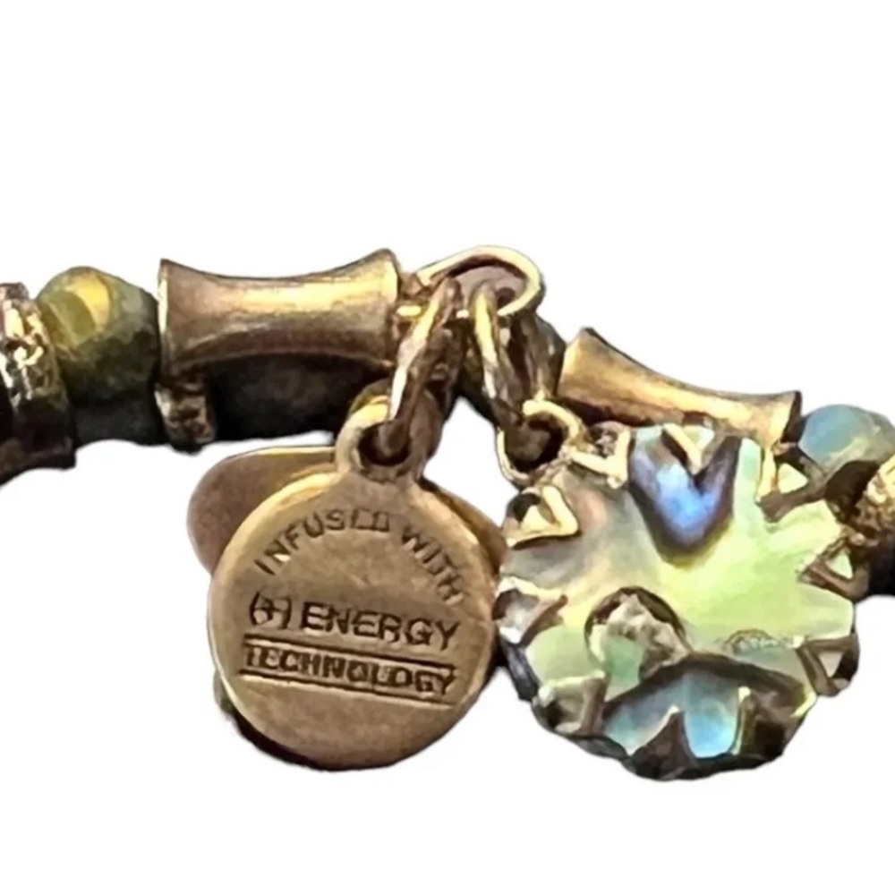 Alex And Ani, Wraparound Abalone Bead Aurora, Blaze Bracelet New - Picture 3 of 5